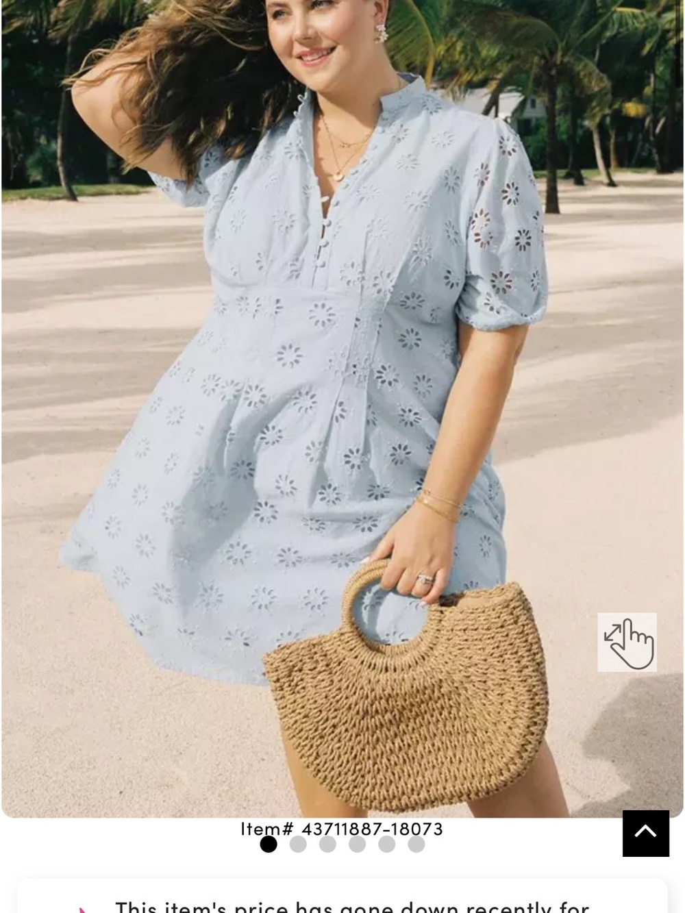 Belle Isle by Torrid Women's Size 22 Eyelet Mini Dress Angel Falls Light Blue
